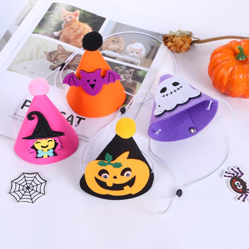 Cellcacn 10 Pcs Halloween Dogs Hats Cute Ghost Halloween Cats Party Pet Pumpkin Set Puppies Kittens Grooming Accessories Costumes. - Image 3
